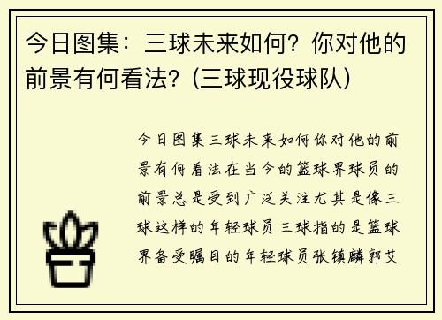 今日图集：三球未来如何？你对他的前景有何看法？(三球现役球队)